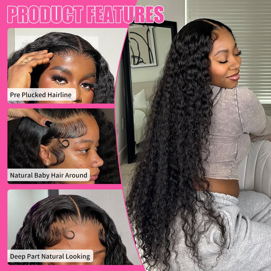 Curly Deep Wave Lace Front Wig – Natural 150% - HalleBeauty
